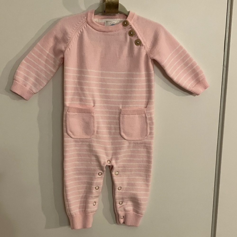 Cloud Island Pink Striped Footed One Piece